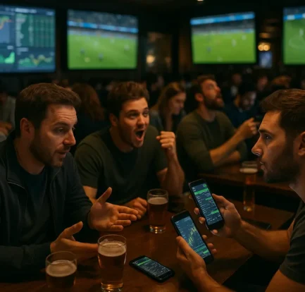 Colorado Sports Betting analysis with a sportsbook app and market charts on a desk