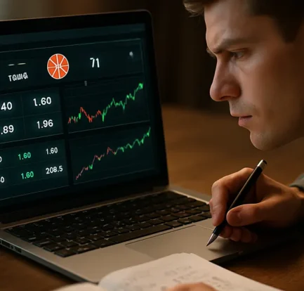 NBA arbitrage markets dashboard with basketball data charts and order-book columns