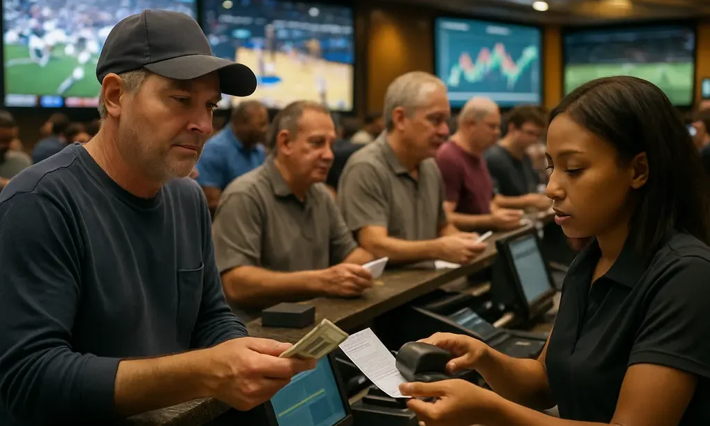 regulated sportsbooks comparison screen beside a legal document and market charts
