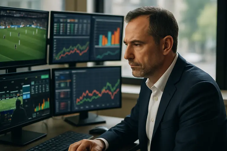 Regulatory report documents next to a laptop with betting data charts