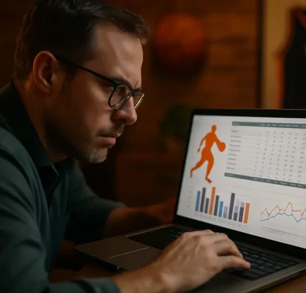 WNBA prop betting market screen with player stat categories on a laptop