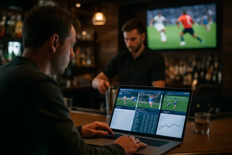 Multiple sportsbook odds screens compared beside a probability worksheet