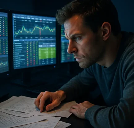 Analyst reviewing live betting markets data on multiple sports dashboards